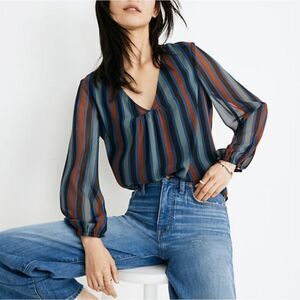 🆕️ NWOT! MADEWELL Sheer-Sleeve Top